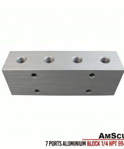 AmScuD 7 Ports Aluminium Block 1/4 NPT