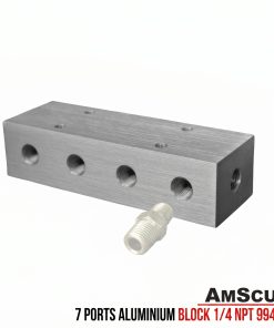 Alternative view of AmScuD 7 Ports Aluminium Block 1/4 NPT