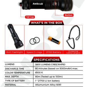 Alternative view of User Manual Amscud Bolt Dive Light